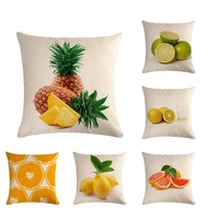 lemon cushions covers yellow green decorative pillows modern throw pillow case linen cotton pillowcase leaf cushion sofa zy455