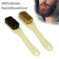 plastic handle beard brush boar bristle mens facial beard cleaning care hair cleaning brush salon style tool