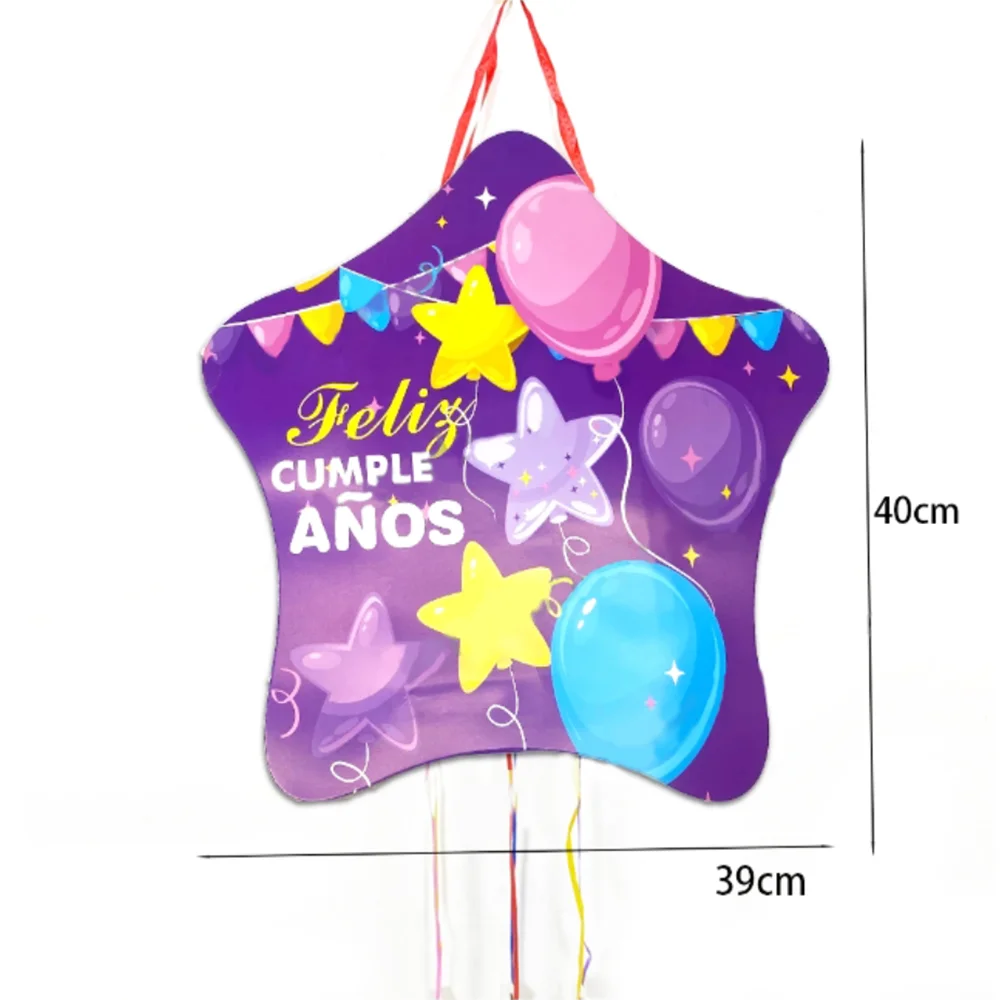 1 шт./лот, пиньята с фиолетовой звездой Диснея, вечеринка по случаю дня рождения, с днем рождения, для мальчиков и девочек, детское украшение для вечеринки, пиньята, сделай сам, пиньята ﻿