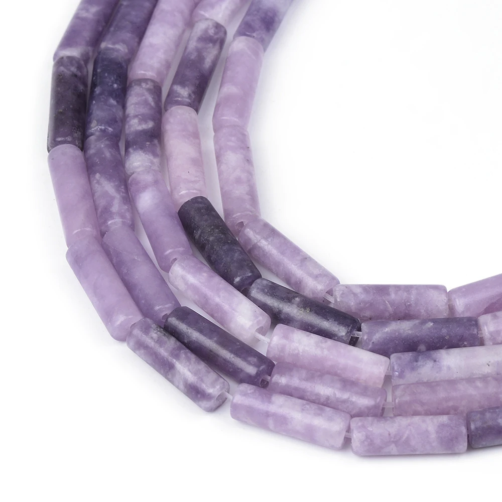 4x13 мм цилиндрические бусины-трубки из натурального камня яшмы нефрит лепидолит