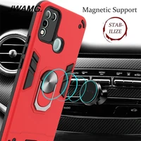 For Infinix HOT PLAY Armored Anti-Drop Car Magnetic Bracket Ring Protective Phone Case Hot PLAY TPU PC Material Phone Case