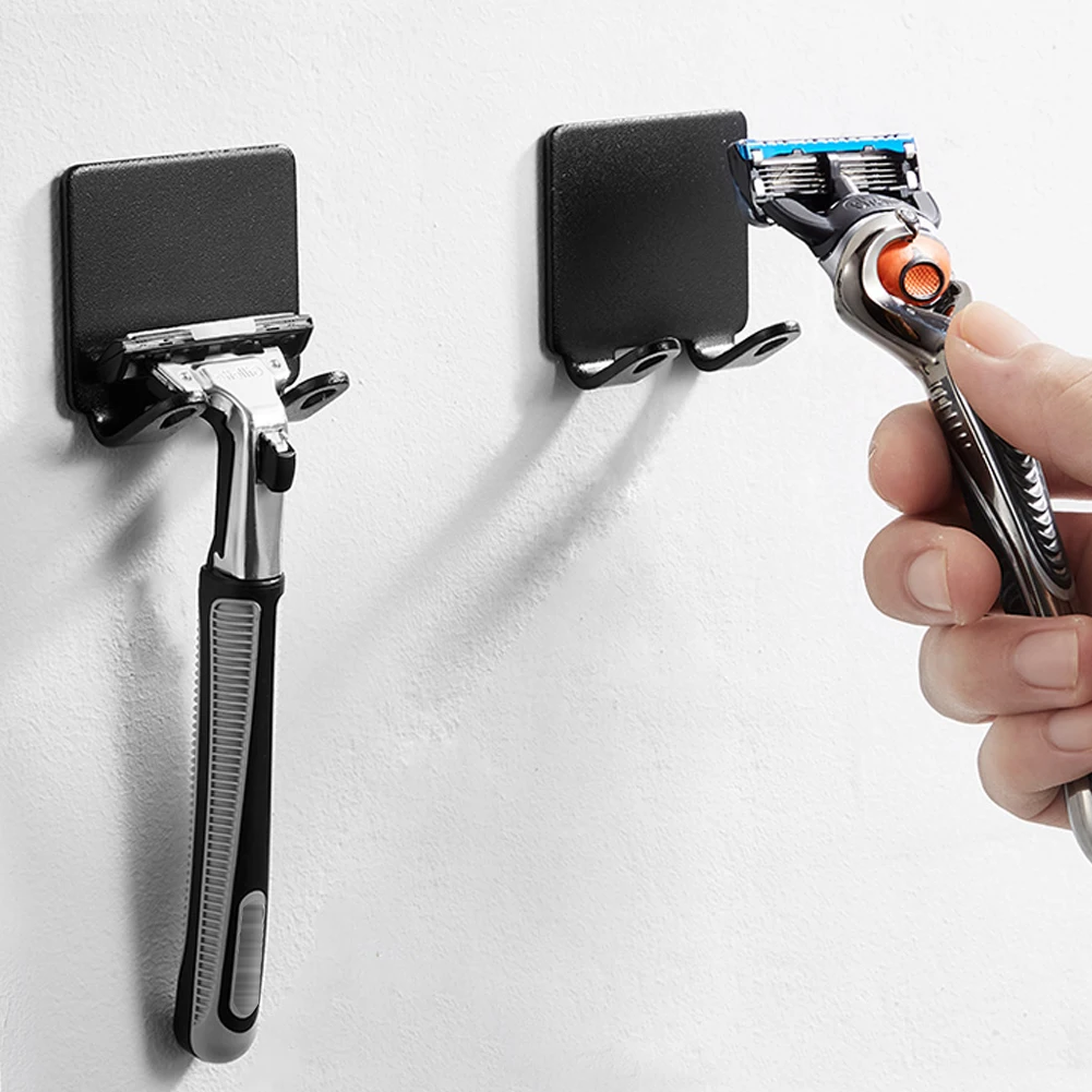 

Держатель для бритвы без перфорации, настенный крючок для хранения, полка для бритвы для мужчин, органайзер для аксессуаров для ванной комн...