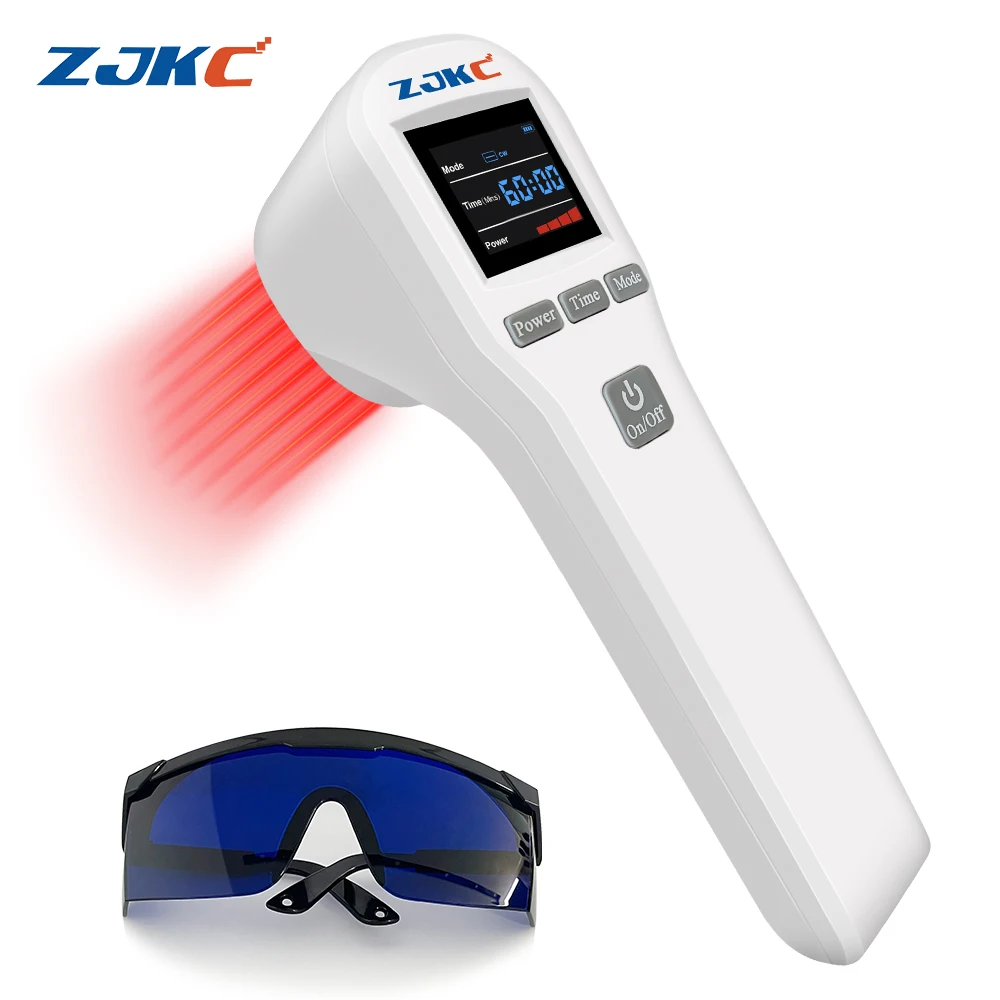 

ZJKC 650nm 808nm Cold Laser Therapy Device Pain Relief Physiotherapy Sport Injuries Arthritis Wounds Healing for Human and Pets