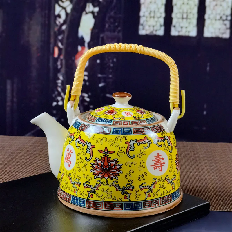 Фоточайник керамический большой емкости крутая емкость для воды голубой и белый