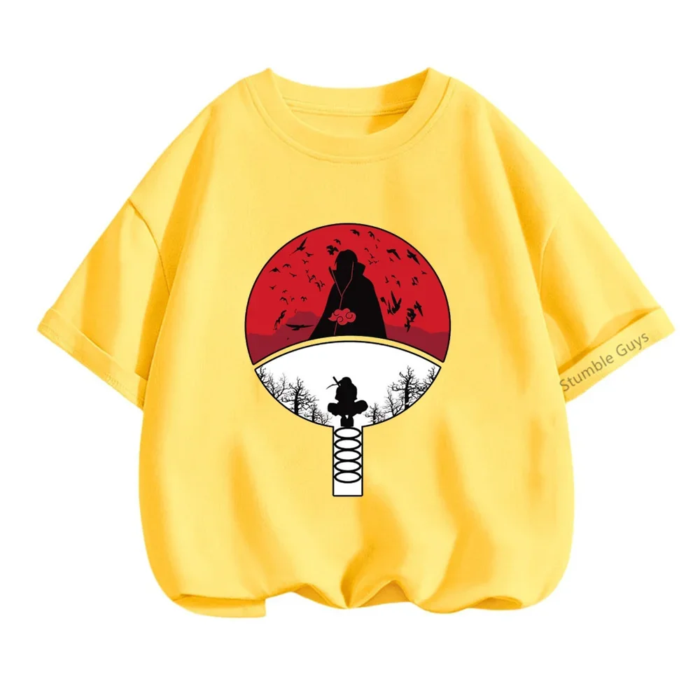 Детская футболка с надписью Narutos модная одежда для мальчиков и девочек Yuzhi Bo Sasuke