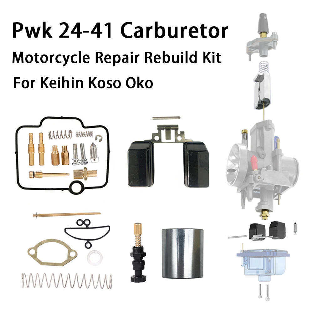 

Motorcycle Carburetor Repair Rebuild Kit For Pwk 21 24 26 28 30 32 34Mm Keihin Koso Oko Seal Ring Nozzle Oil Needle Piston 1 Set