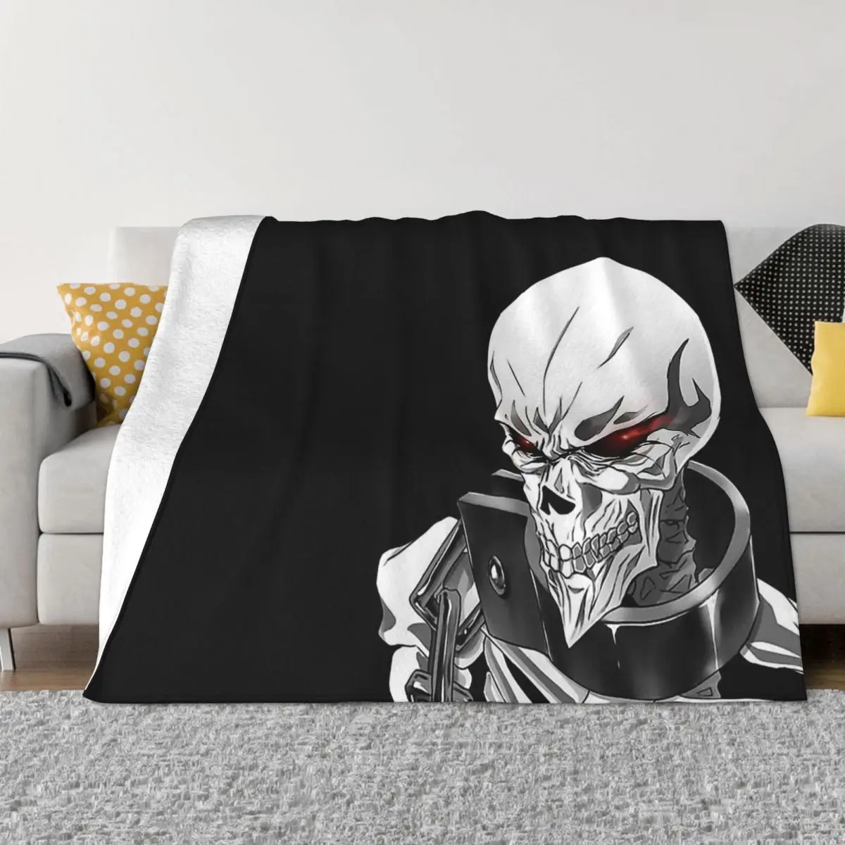 

Overload Over Lord Ainz Ooal Gown Anime Blanket Flannel Spring Autumn Momonga Warm Throws For Winter Bedding