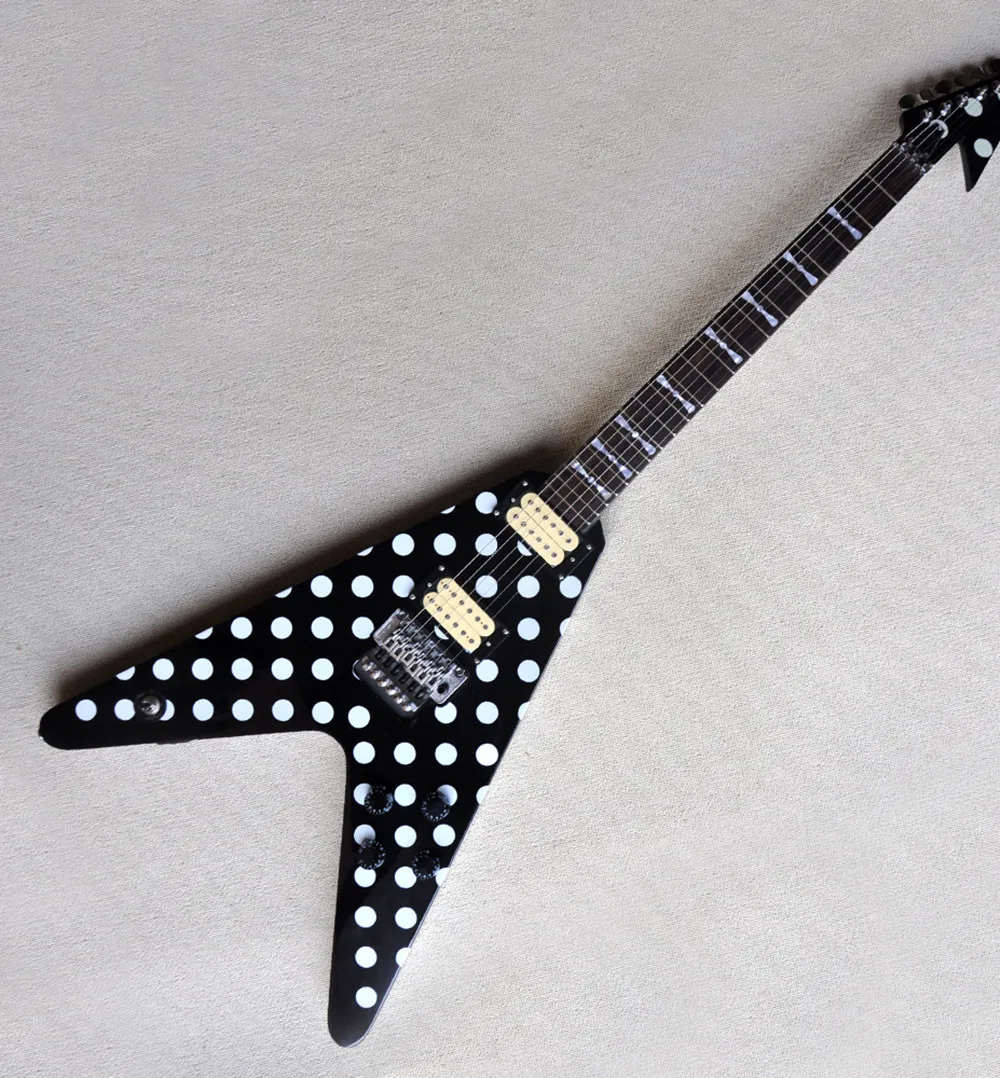 

Unusual Shape Black Body Electric Guitar with Rosewood Fretboard,Chrome Hardware,Provide Customized Services