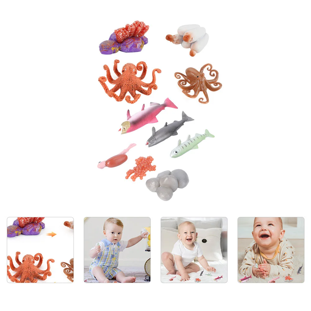 

2 Sets Fish Growth Cycle Toy Fishes Display Model Simulation Octopus Salmon Evolution Teaching Aids Abs Student Miniature