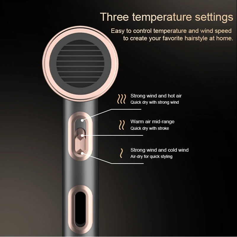 HATV Professional Hair Dryers Negative Ion 220V Hot & Cold 2200W High Power Blue Light Anti-static Blow Dryer Home Appliance