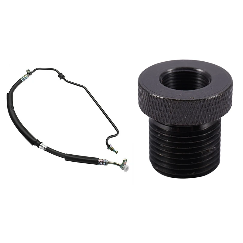 

1Pcs Automotive Car Oil Filter Threaded Adapter & 1x Car Power Steering Pressure Line Hose for Honda Accord cm4 CL7 2.0L