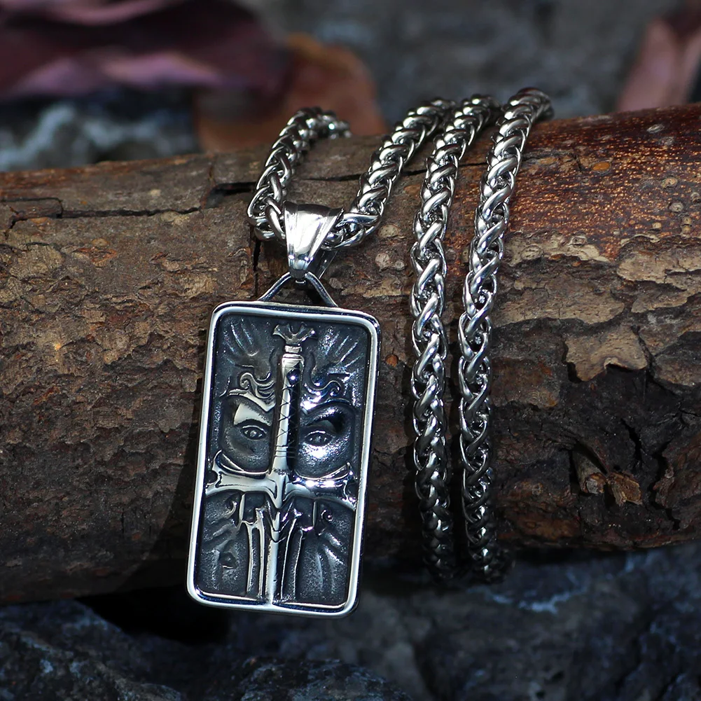 Ювелирные изделия для мужчин из нержавеющей стали Odin Viking Valkyrie серебристые