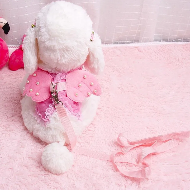 

Милая жемчужная жилетка-поводок с ангелом, ошейник из дышащей ткани, нагрудный поводок для собак, товары для домашних животных, милый регули...