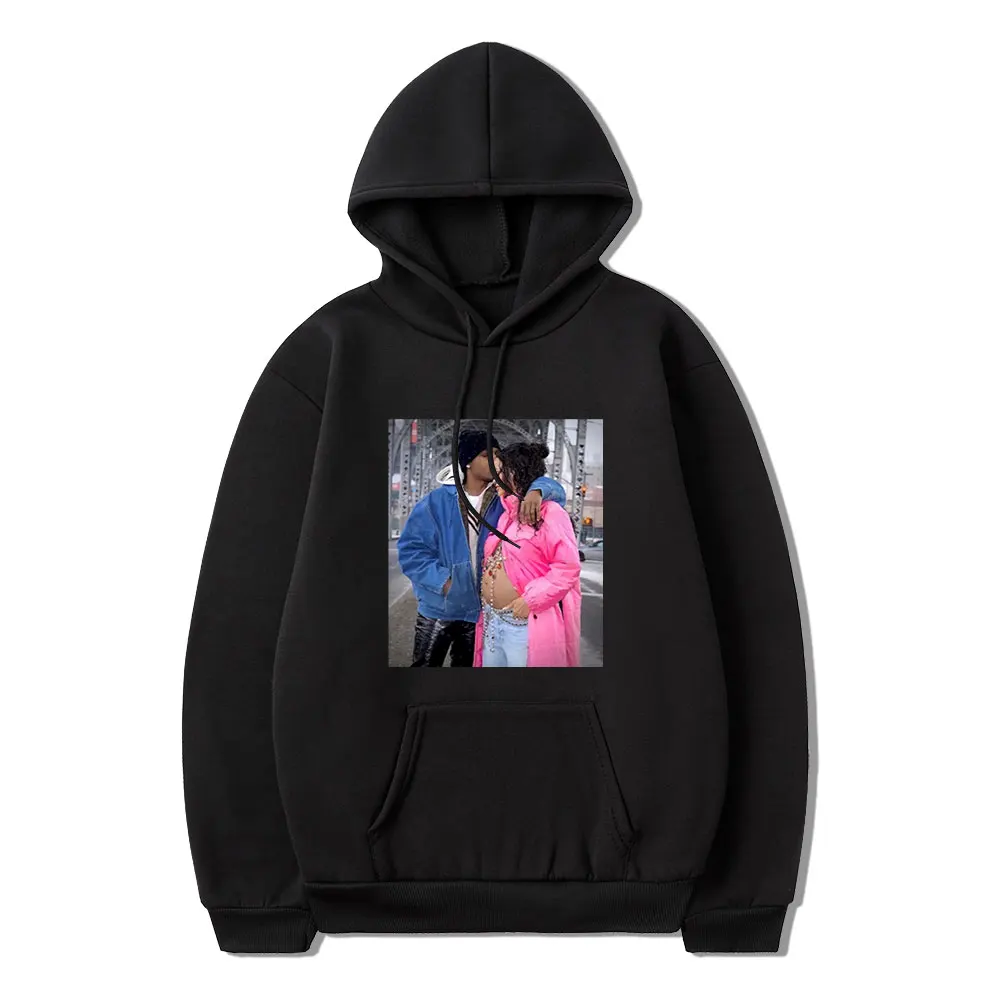 

Rapper Asap Rocky New Send Couple Romantic Prints Winter Long Sleeve Thick Loose Casual Quality Sports Couple Hoodie Oversized