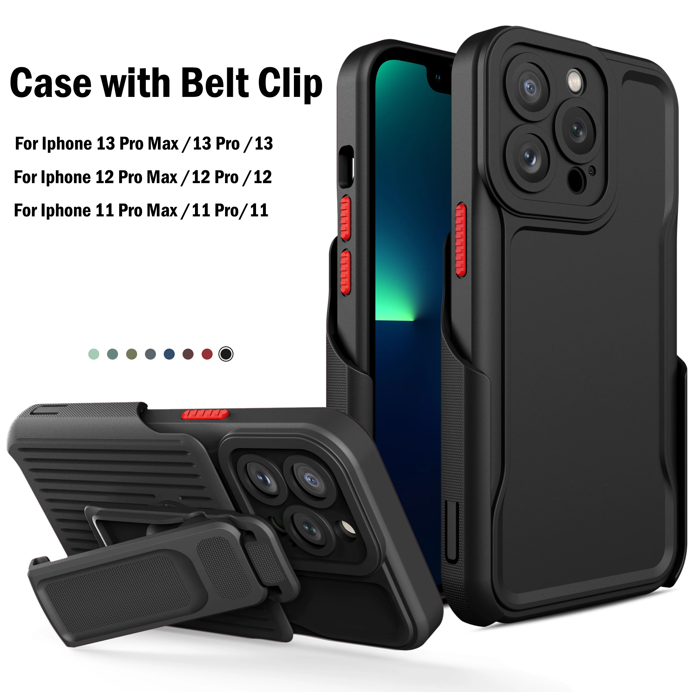 

Чехол для Iphone 13 Pro Max с зажимом для ремня для Iphone 11 12 13 Pro Max комбинированный чехол Поворотный Зажим для ремня кобура со встроенной подставкой