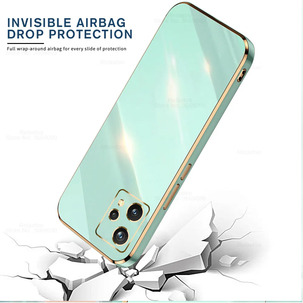 luxury plating square frame silicon case for oppo realme 9 pro plus proplus realme9pro realmi 9pro protection phone back cover free global shipping