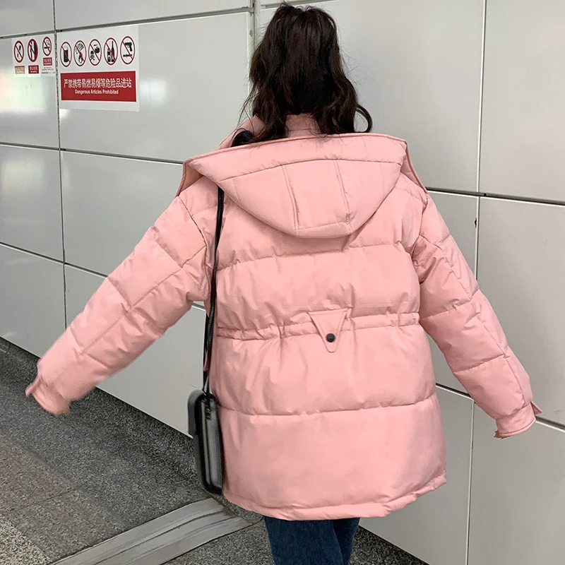 Winter Jacket Women Fashion Hooded Casual Parkas Woman Thick Down Cotton Padded Bubble Coat Female Oversize Loose Parka
