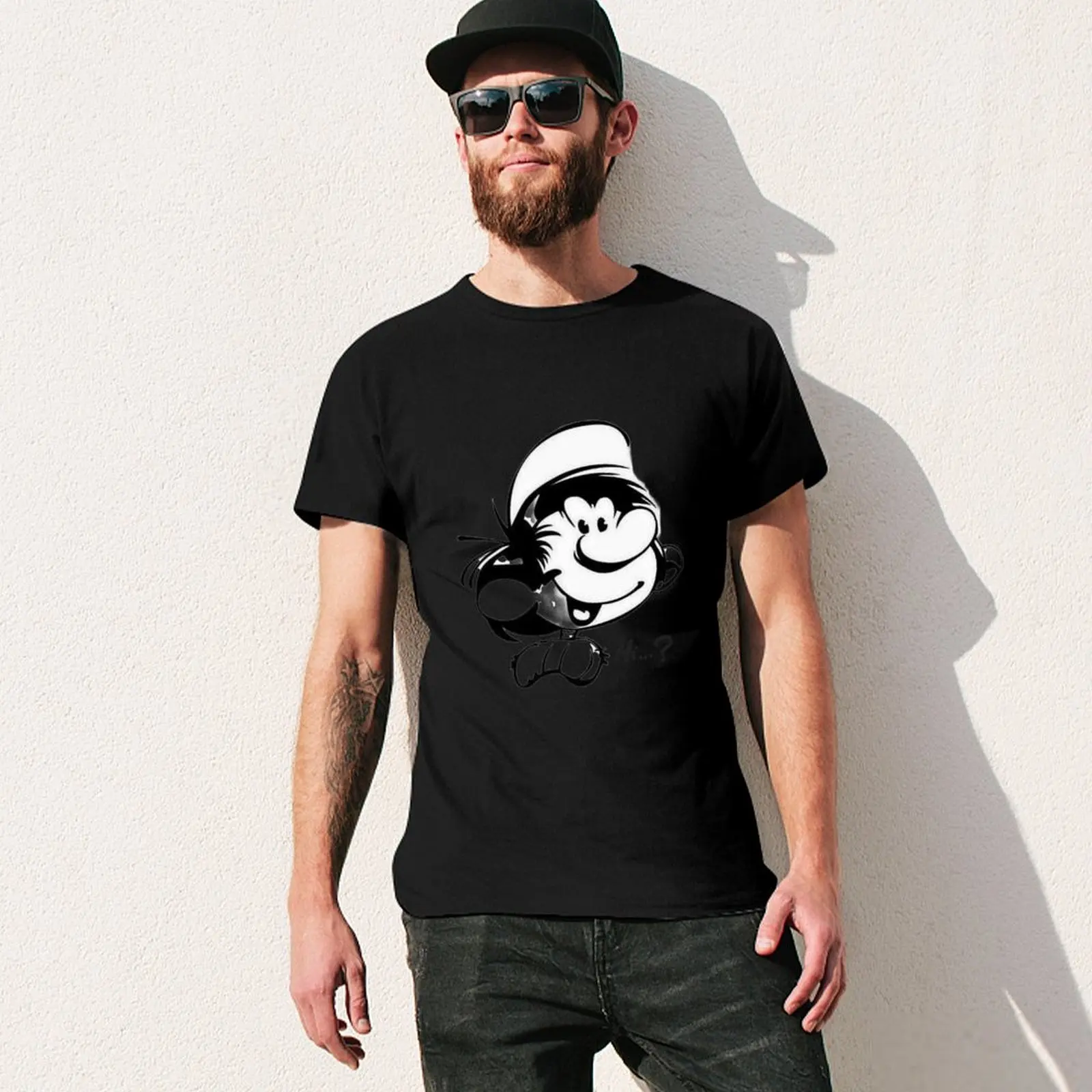 Gaston Lagaffe Film мультфильм Цветная футболка Биг Бен дизайнерские рубашки уличная