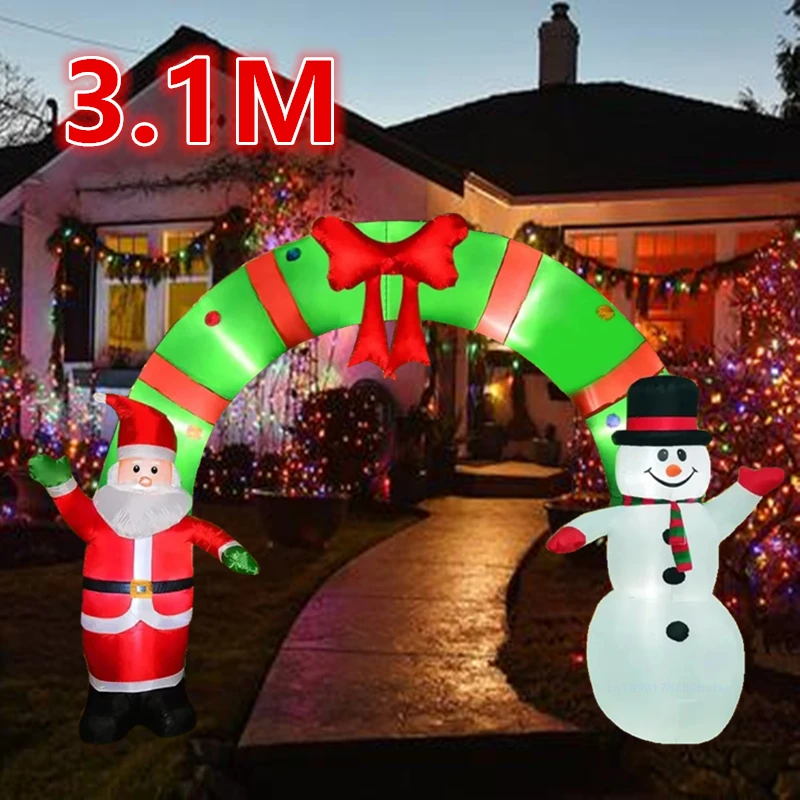 10-футовая Надувная Рождественская Арка Уличное Украшение Для Санта-клауса И