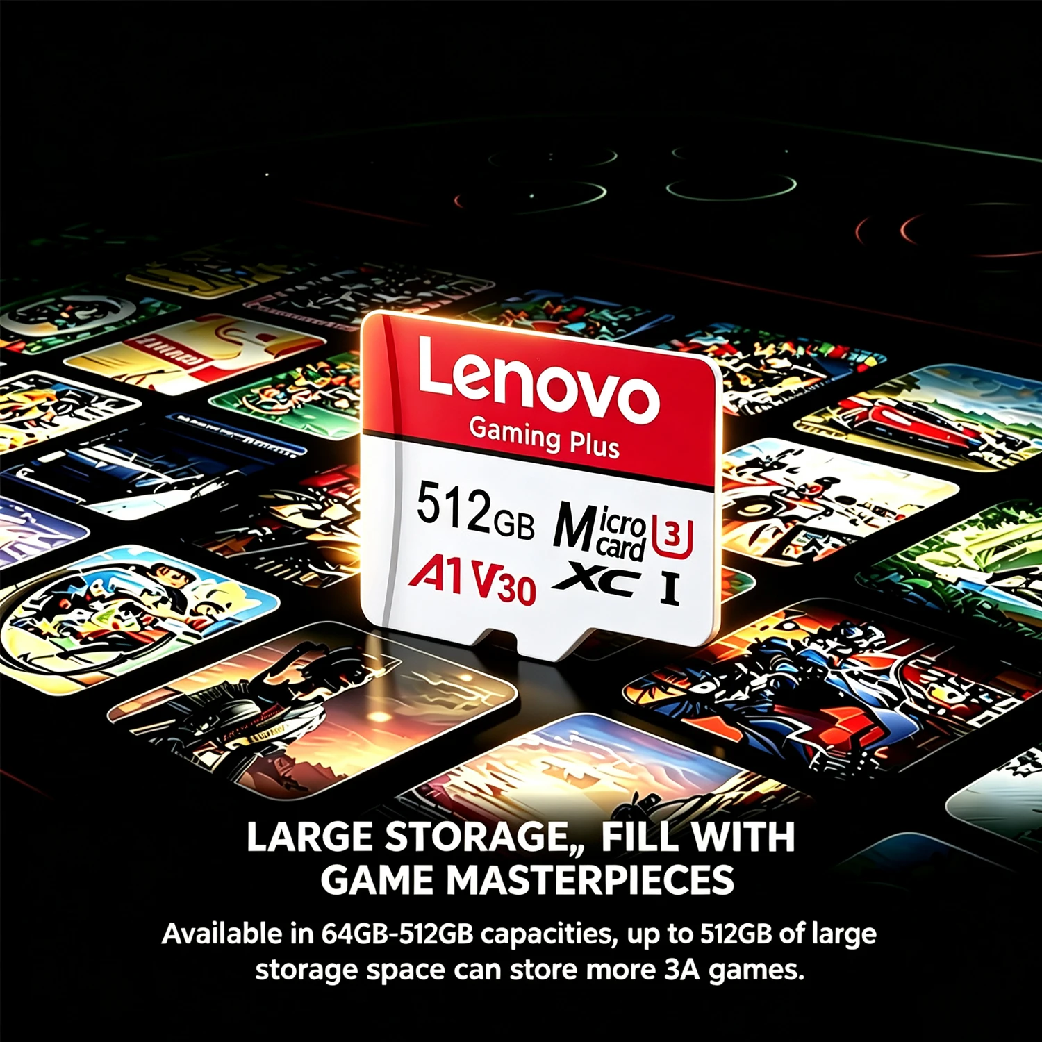 Карта памяти Lenovo 2026 NEW, высокоскоростная флеш-карта Micro SD 128 ГБ, 256 ГБ, 512 ГБ, U3 V30, производительная TF-карта для Nintendo Switch. (art.: 3920dc888af92) - 3920dc888af92