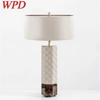 wpd postmodern table lamp fashion led desk light leather simple for home bedroom living room decor