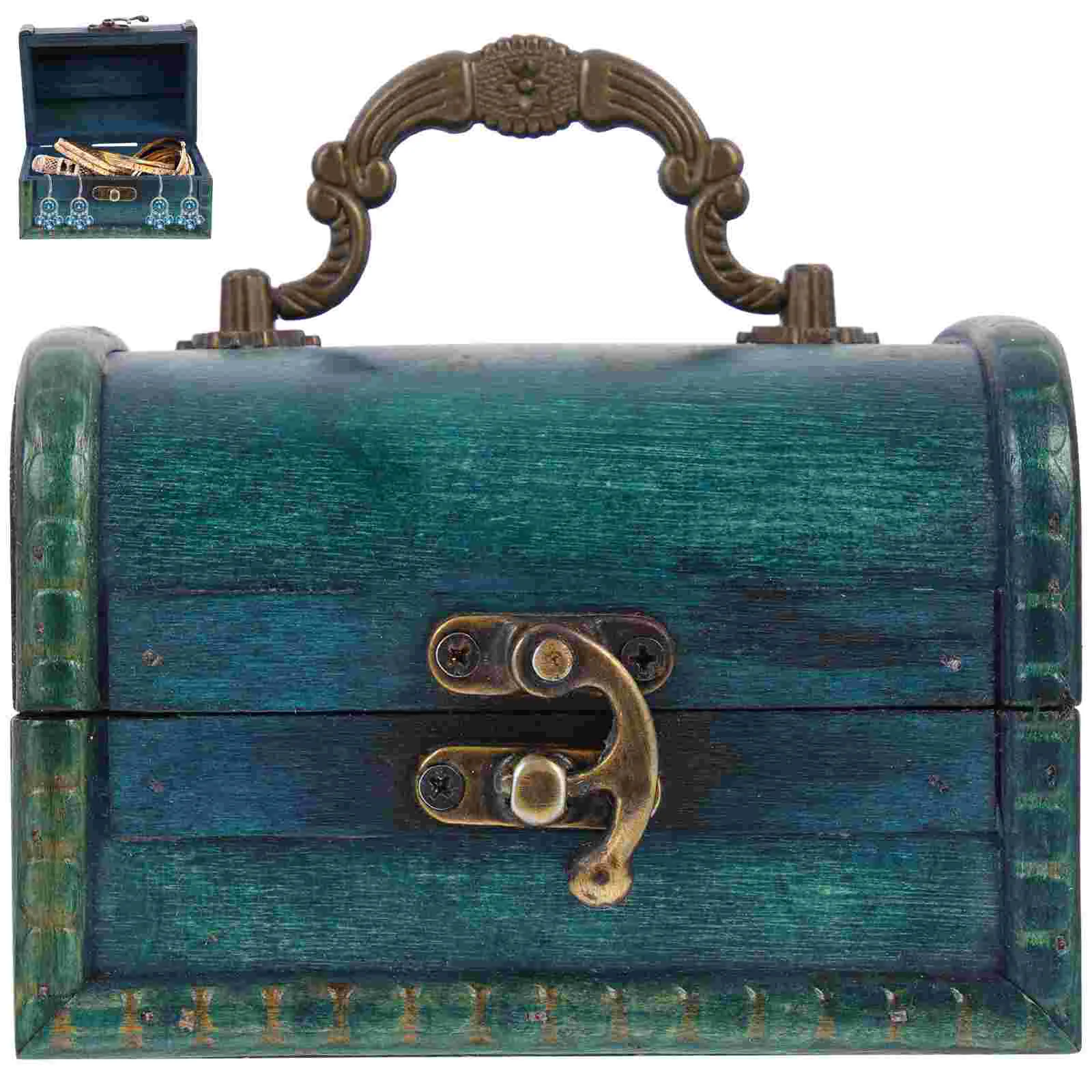 

Jewelry Box Case Storage Organizer Trinket Wooden Vintage Retrotreasure Container Wood Rings Groomsmen Gift Decorativeproposal