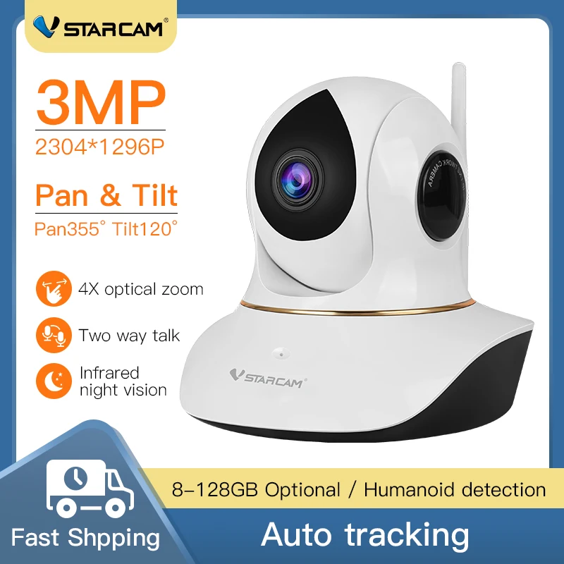 

Видеоняня с HD-камерой 3 Мп, Wi-Fi, 1080P, 4-кратный зум