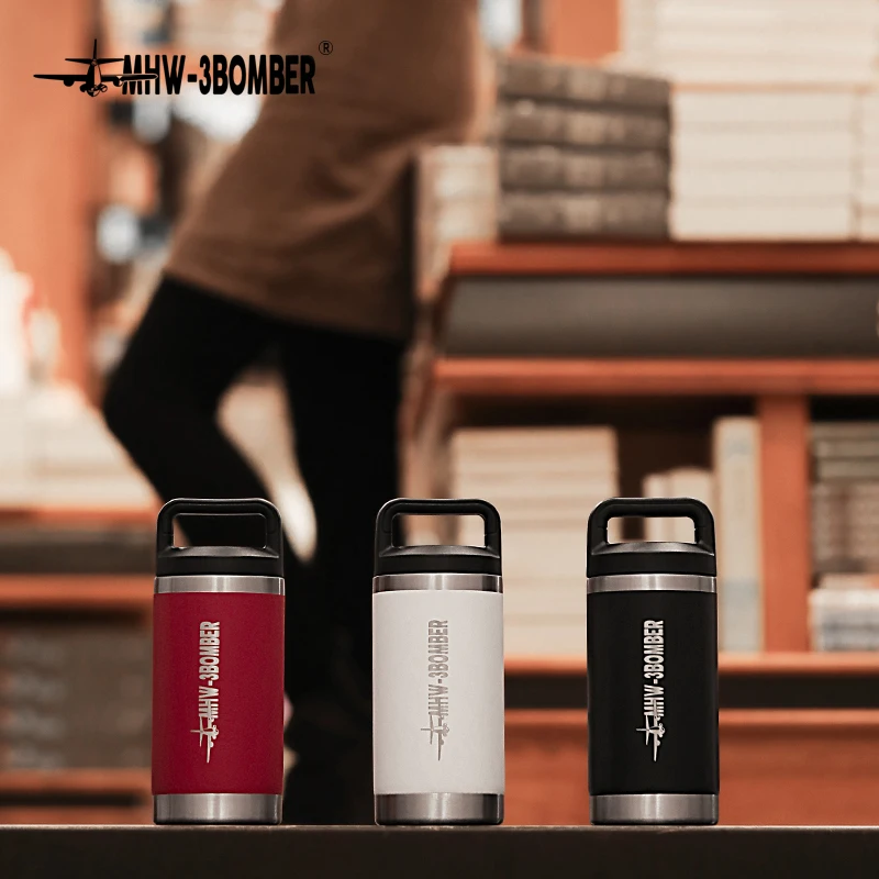 

MHW-3BOMBER 350ml Tumbler Coffee Cup Stainless Steel Double Wall Vacuum Insulated Mug Portable Camping Water Cups Travel Tools