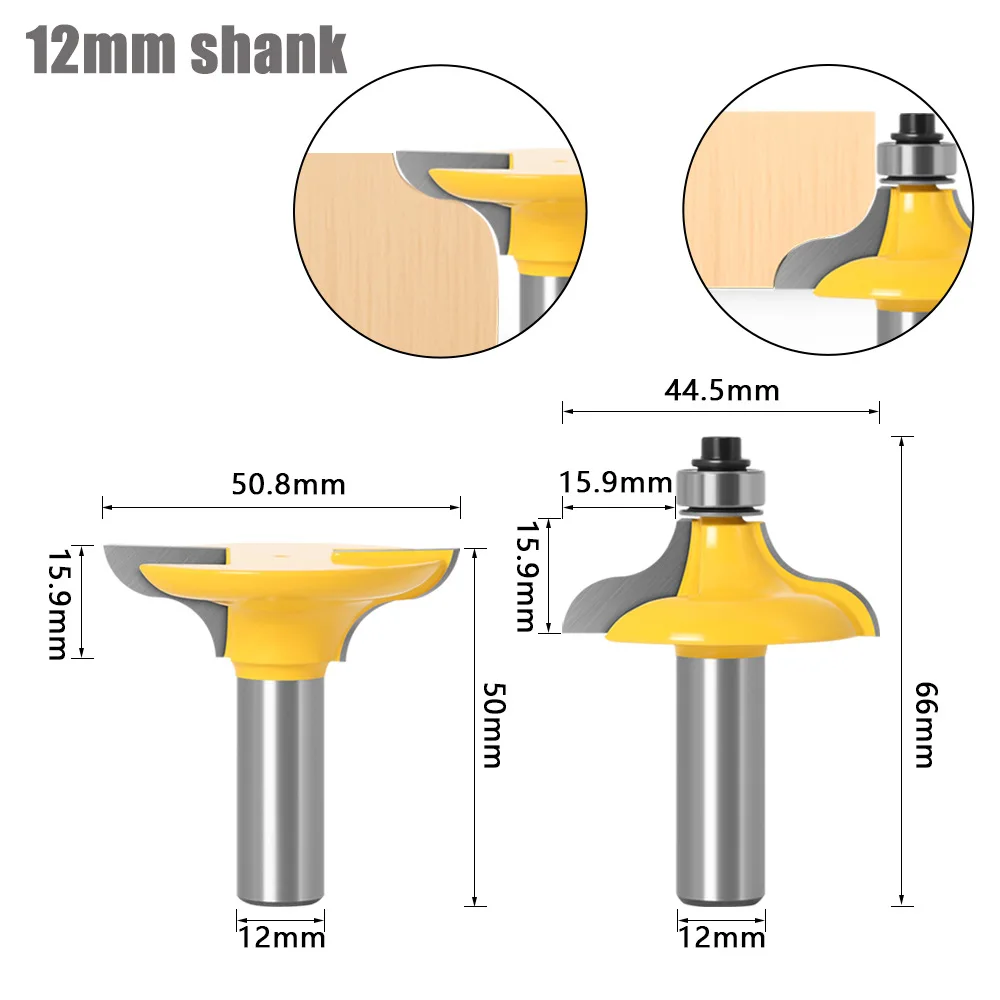 

12mm Shank Crown Molding Router Bit Tungsten Carbide Woodworking Face Milling Cutter 2-Option Diameter-31.75mm