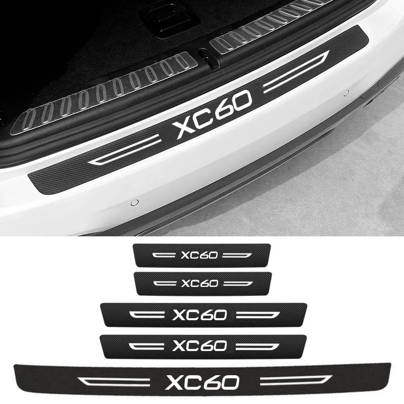 

5Pcs Car Trunk Rear Bumper Guard Decals Door Sill Protector Threshold Film Sticker for Volvo XC60 2000-2021 2022 Car Accessories