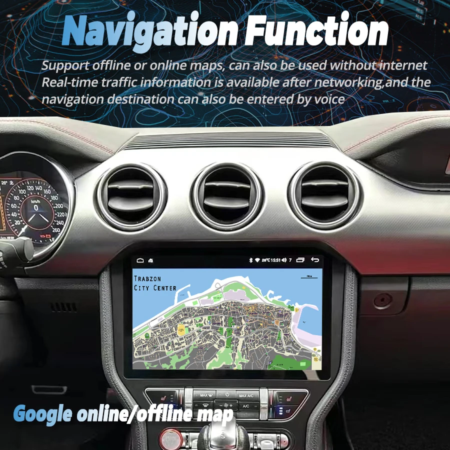 Автомобильный мультимедийный видеоплеер экран 11 5 дюйма Android 13 2K для Ford Mustang VI S550