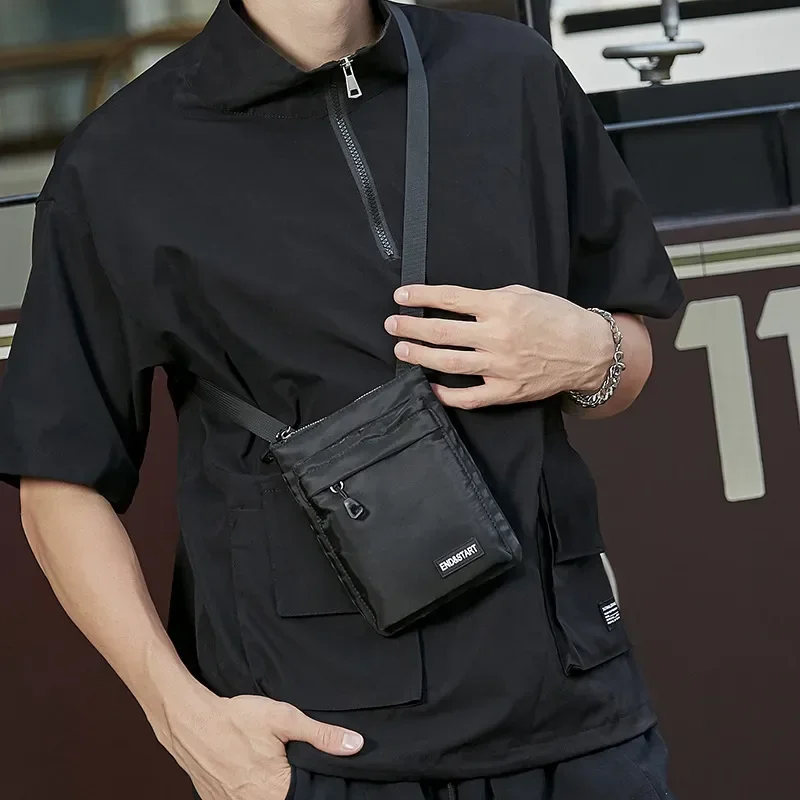 

Mobile Mini Man Style Oxford Student Small Crossbody Bags 2023 Bag Casual Travel Male Men Shoulder Handbags Japanese for Bolsos