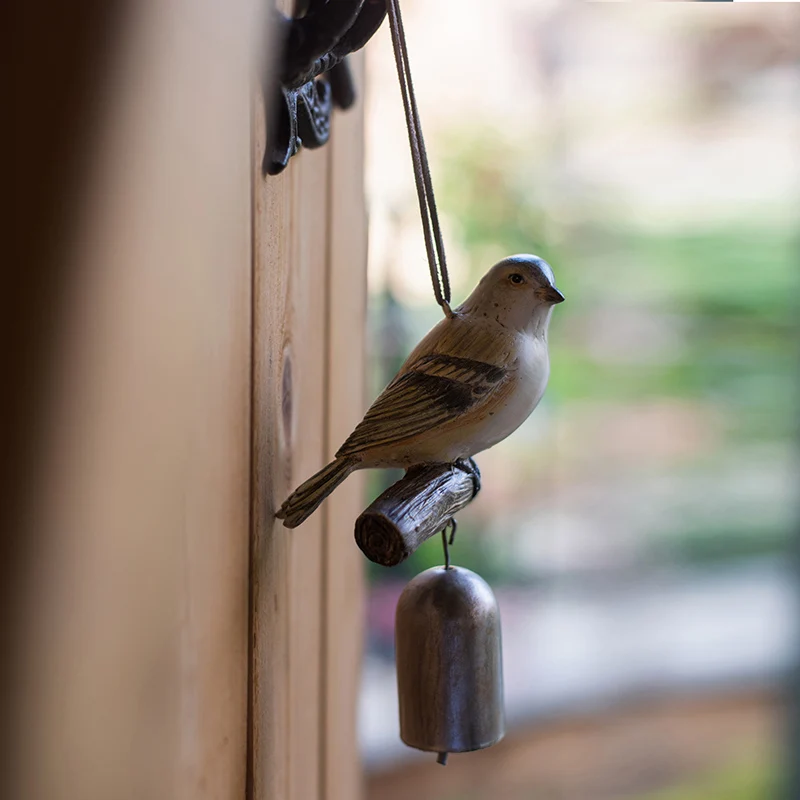 

Bird Wind Bell, resin pendant decorated villa courtyard country art retro Garden Groceries European