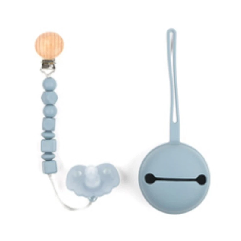 

Baby Silicone Soother Pacifier Chain Holder Infant Nipple Storage Box Portable Soother Container Case 85DE