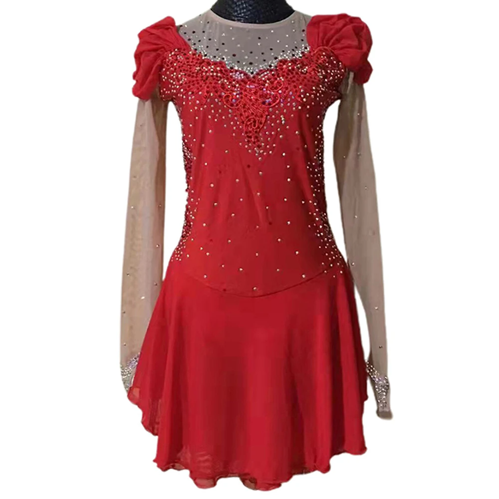 

Figure Skating Dress Women's Girls' Ice Skating Dress Outfits Spandex High Elasticity Competition Skating Wear Handmade