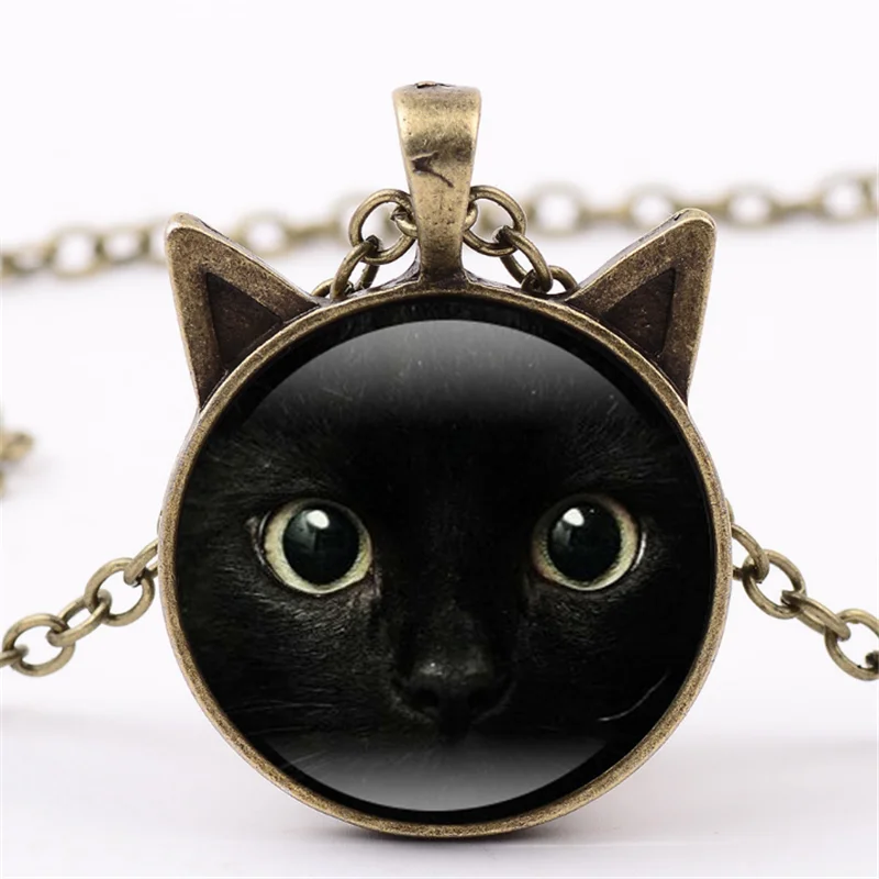 

Creative Temperament Black Cat Face Pendant Necklace Jewelry Accessories 2021