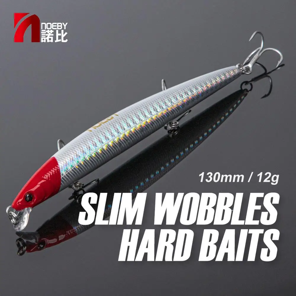 

NOEBY Slim Minnow Bait 130mm 12g Floating 0-0.5m Long Casting Fishing Lure Jerkbait Wobbler Saltwater Artificial Hard Bait