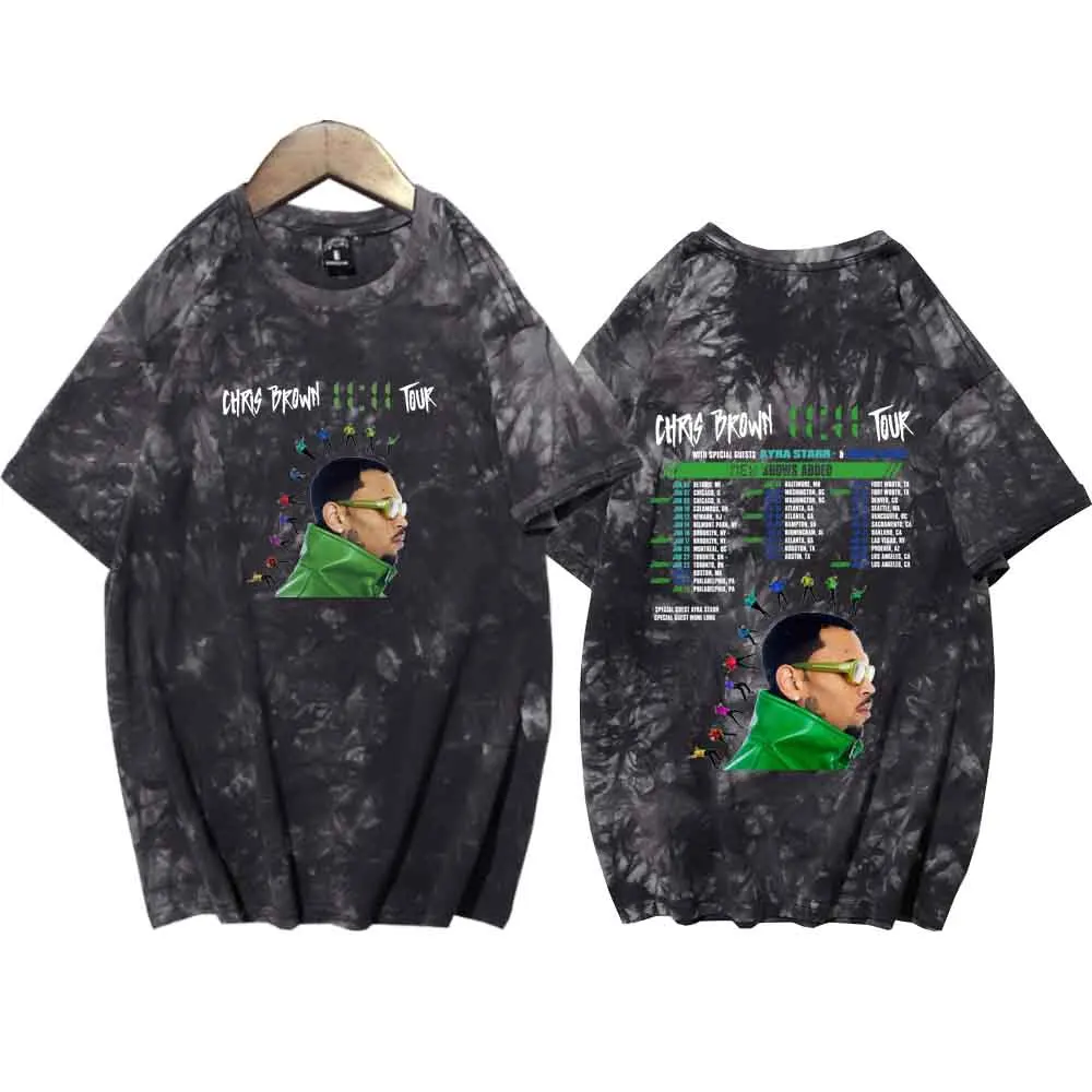 Рубашка с принтом Криса Брауна летняя повседневная футболка оверсайз в стиле