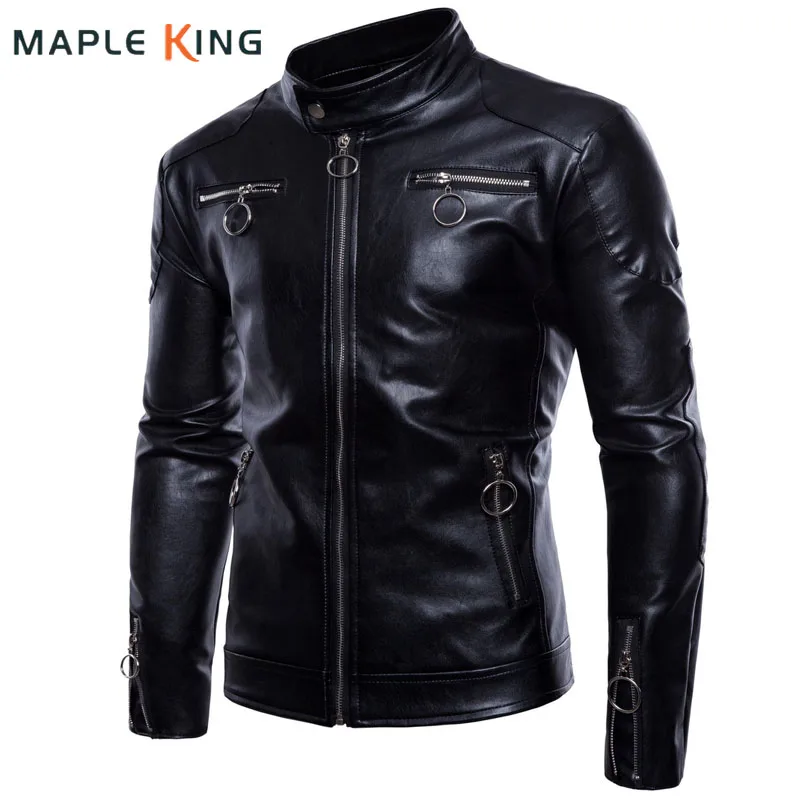 

Multiple Zippers Leather Men Jacket Luxury Brand 2022 Classic Motorcycle Jacket Chaquetas Mens Hip Hop Veste Homme Biker Coat