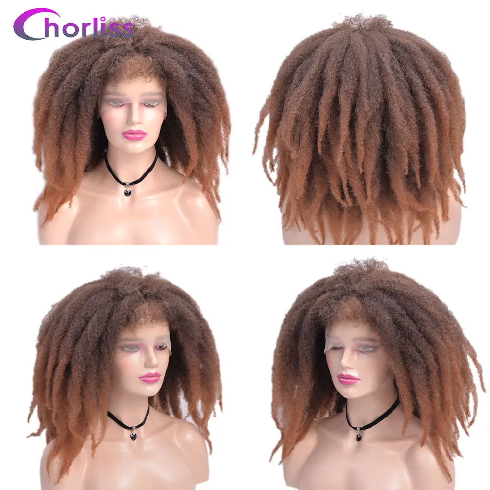 

Synthetic Wig Afro Crochet Hair Lace Front Wigs With Bangs Soft Kinky Twist Crochet Hair Lace Wigs For Black Women