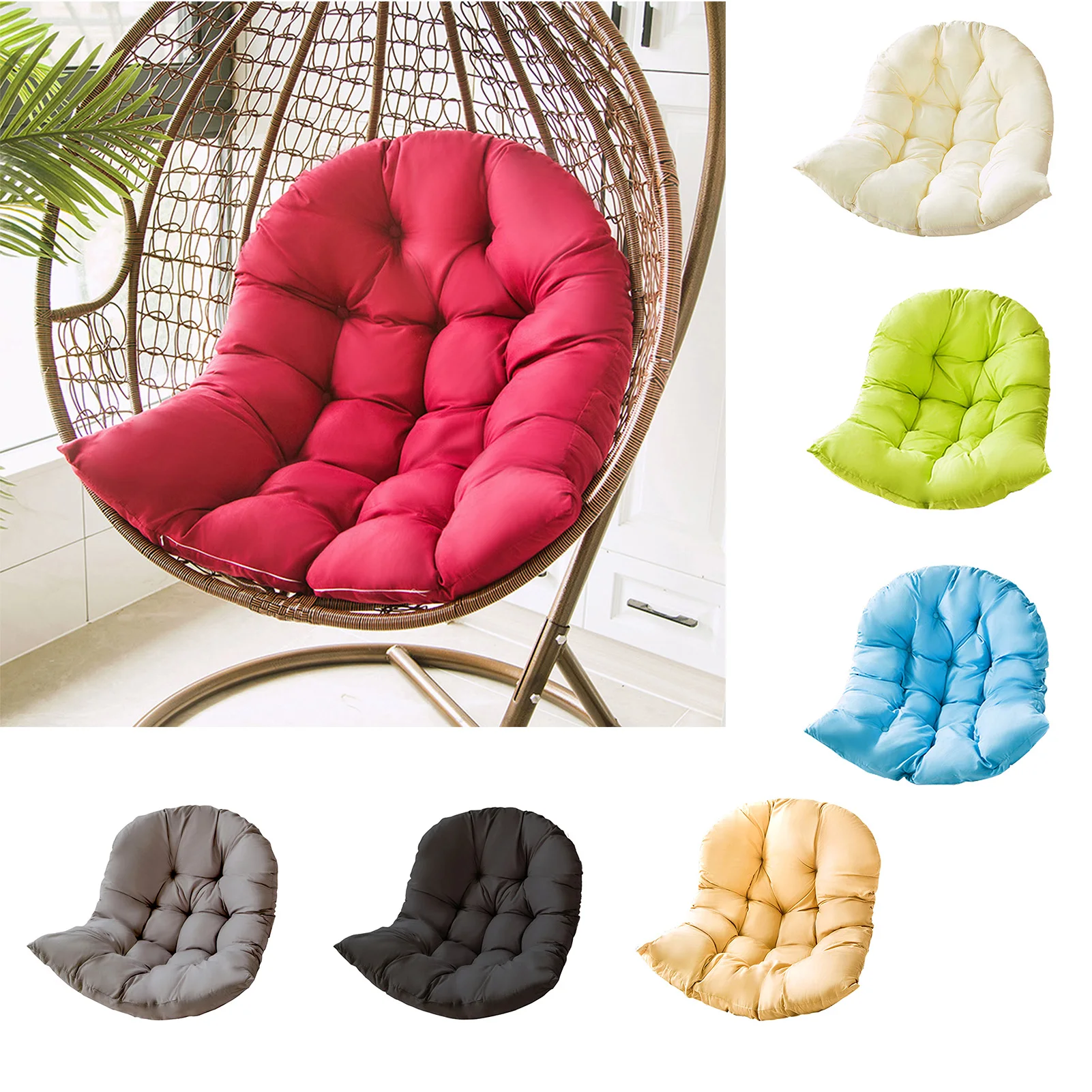 Single Seat Cushion For Hanging Swing Chair Washable Soft Thicken Comfortable Back Cushion For Indoor Outdoor Egg Swing Chair