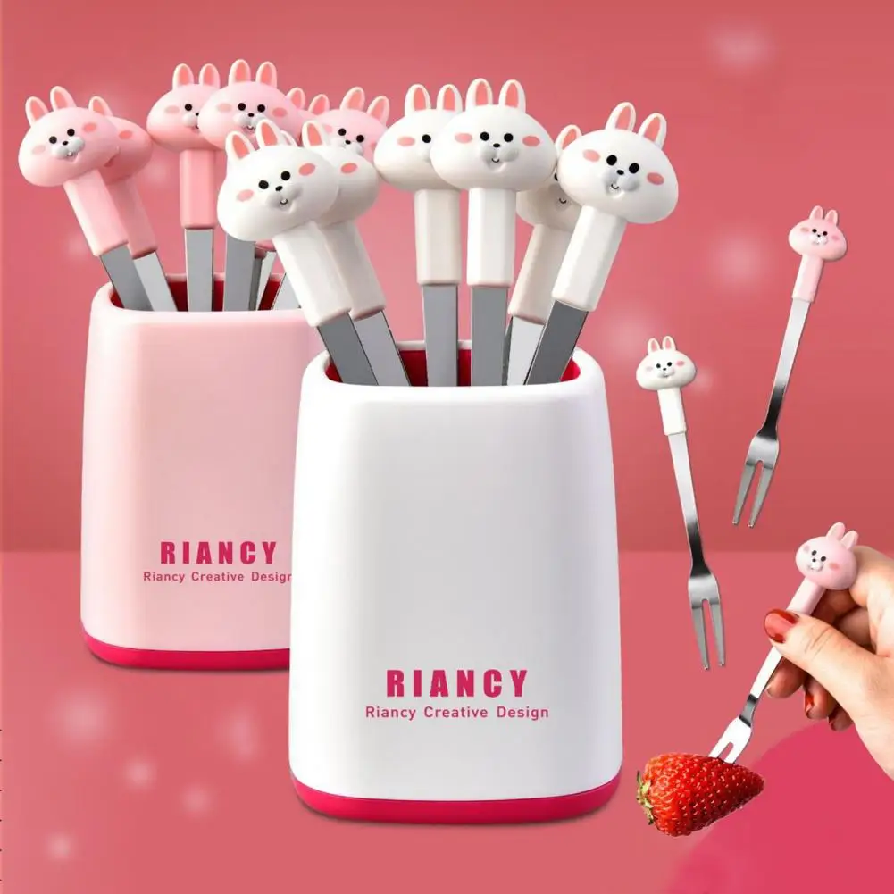 

Useful Dessert Fork Non Slip Handle Lightweight Comfortable Grip Cake Fork for Dining Room