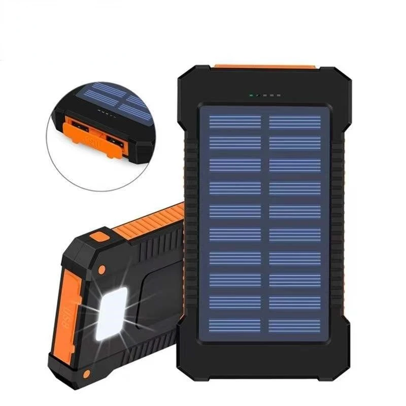 

2023New NEW Power Bank Waterproof 30000mAh Solar Charger 2 USB Ports External Charger Powerbank For Xiaomi iphone with LED Light