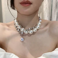 timeless wonder fancy layered hign end pearl zirconia necklace for women designer jewelry top korean ins trendy gift party 5125