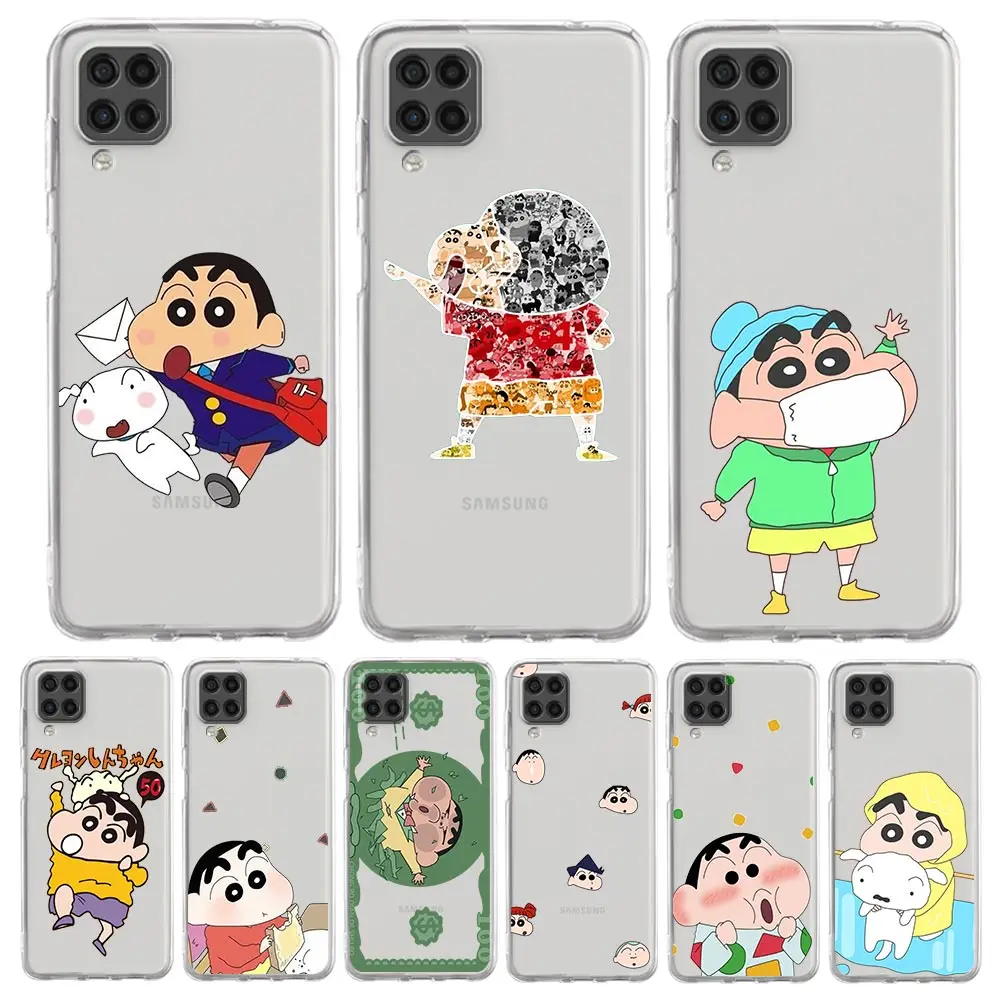 

Crayon Shin-chan Cute Clear Phone Case For Samsung Galaxy A51 A71 A21S A12 A11 A31 A41 A52S A32 A01 A03S A13 A22 5G Soft Cover