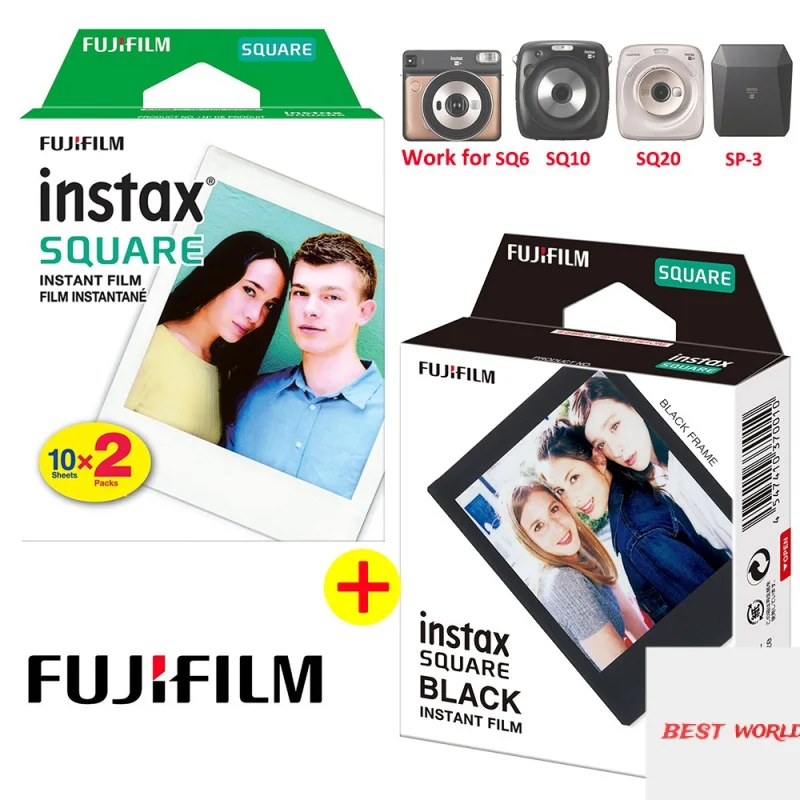 

Fujifilm Instax Square Black Film + White Film Photo Paper For Instax SQ10 SQ6 SQ20 Instant Films Camera Share SP-3 Printer