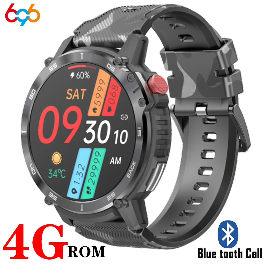 

New Smart Watch Men 4G ROM 1G RAM Blue Tooth Call 400mAh Sports Watches IP68 Waterproof C22 Smartwatch 2023 1.6 Inch 400*400 HD