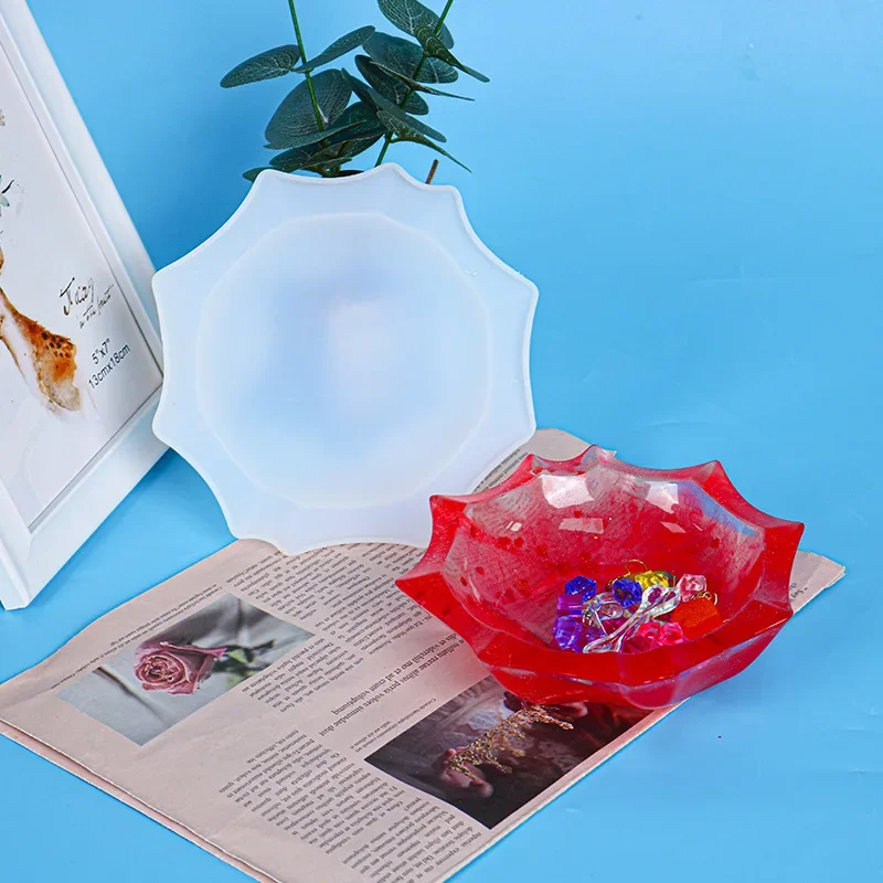 Фото DIY эпоксидная форма, десятиугольная пластина, силиконовая форма, форма для изготовления смолы, подставка, форма для смолы №4