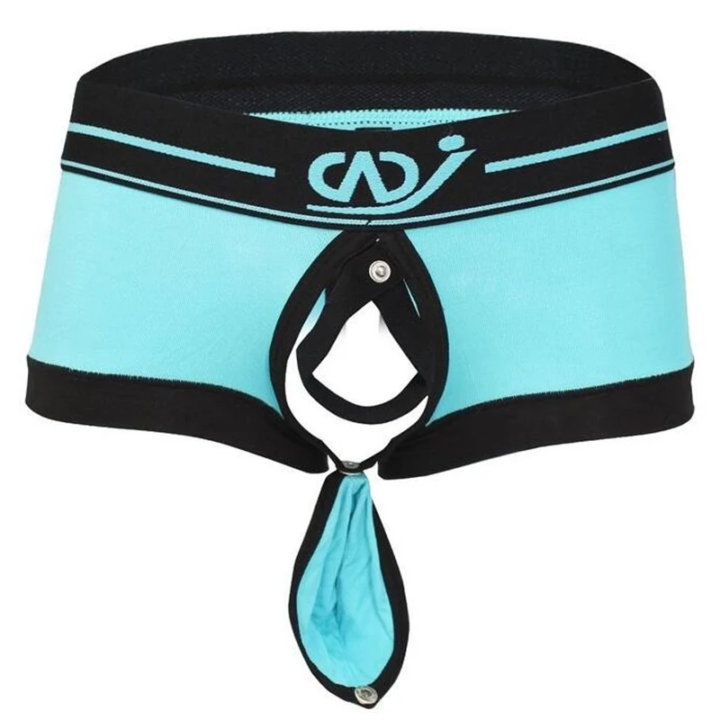 

2PC Sexy Mens U Convex Pouch Boxers Front Open Boxer Lingerie Trunk Low Waist Underwear Panties Bottoms Breathable