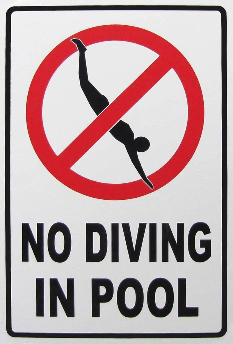 Металлический жестяной знак опасность для бассейна горячей ванны